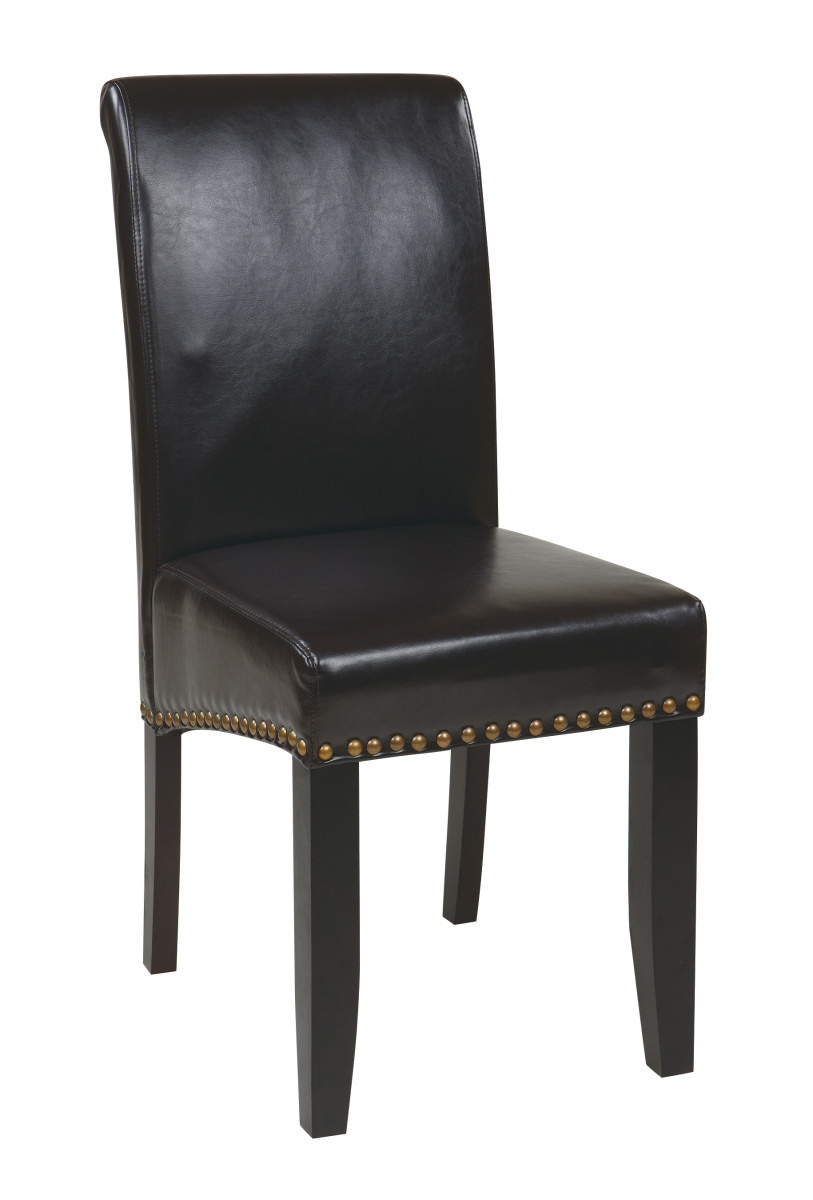 Espresso Bonded Leather Parsons Chair