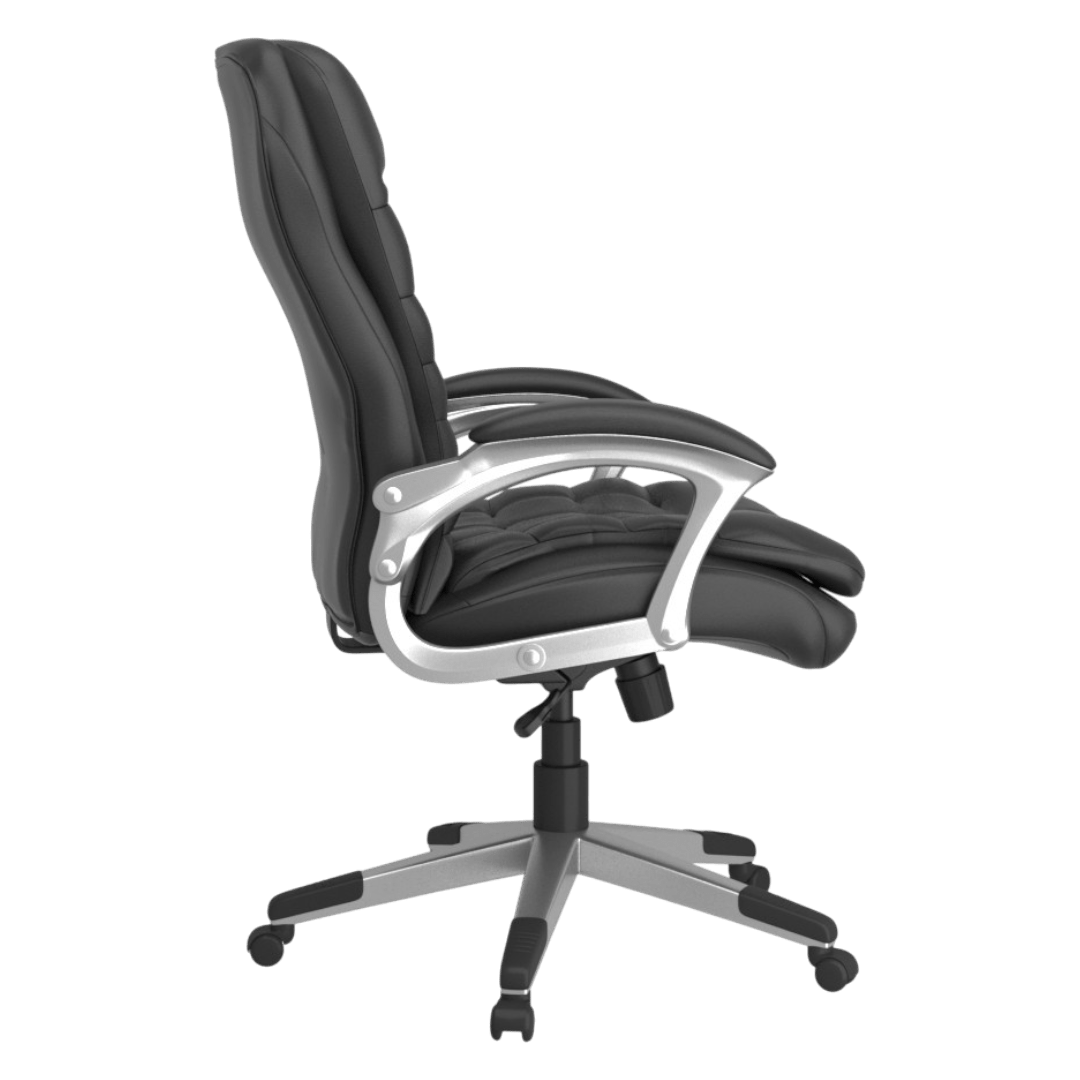 Boss High Back Executive Chair With Pewter Finished Base/Arms