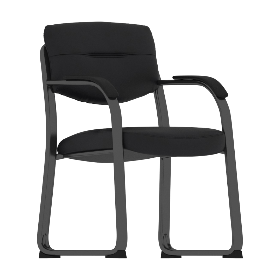 Boss Leather Sled Base Side Chair W/ Arms - Image 4