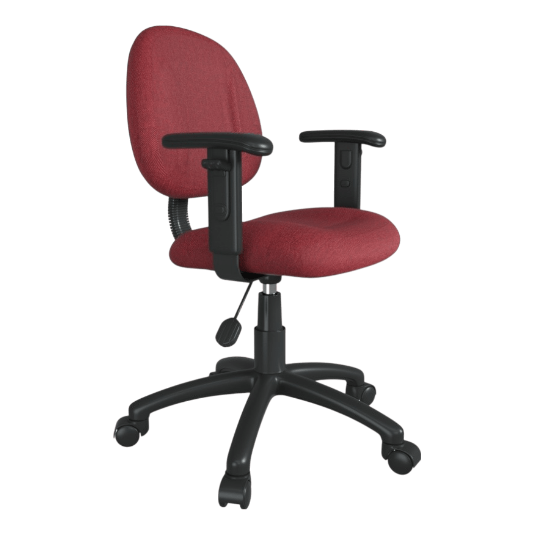 Boss Burgundy  Deluxe Posture Chair W/ Adjustable Arms - Image 3