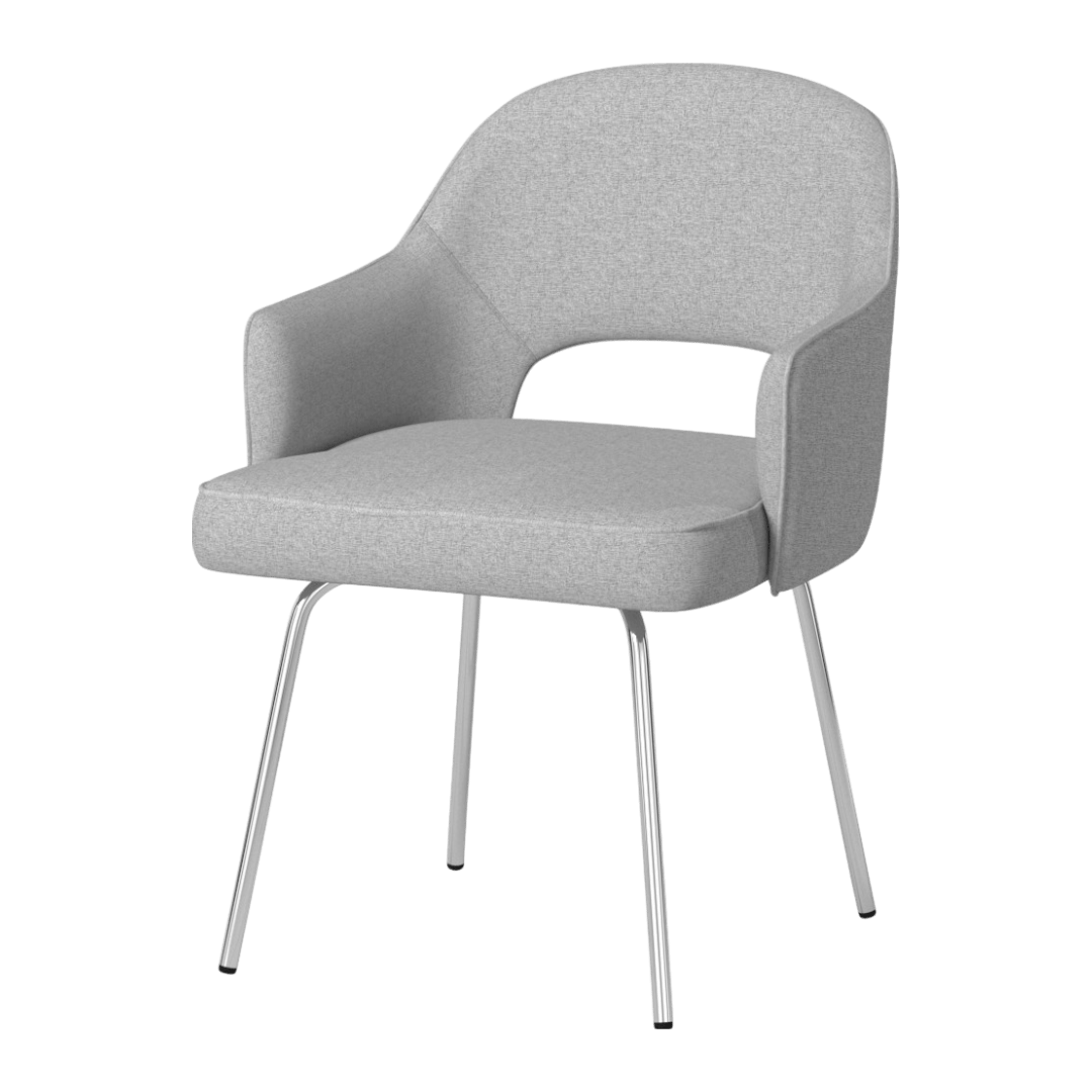 Grey Linen Guest Chair