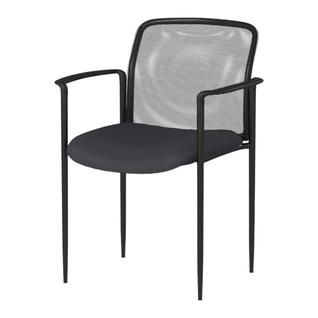 Boss Stackable Mesh Guest Chair – black
