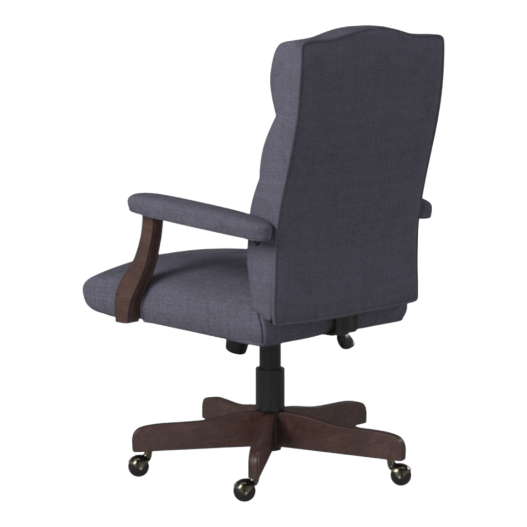 BOSS Executive Slate Grey Commercial Grade Linen Chair With Driftwood Finish Frame