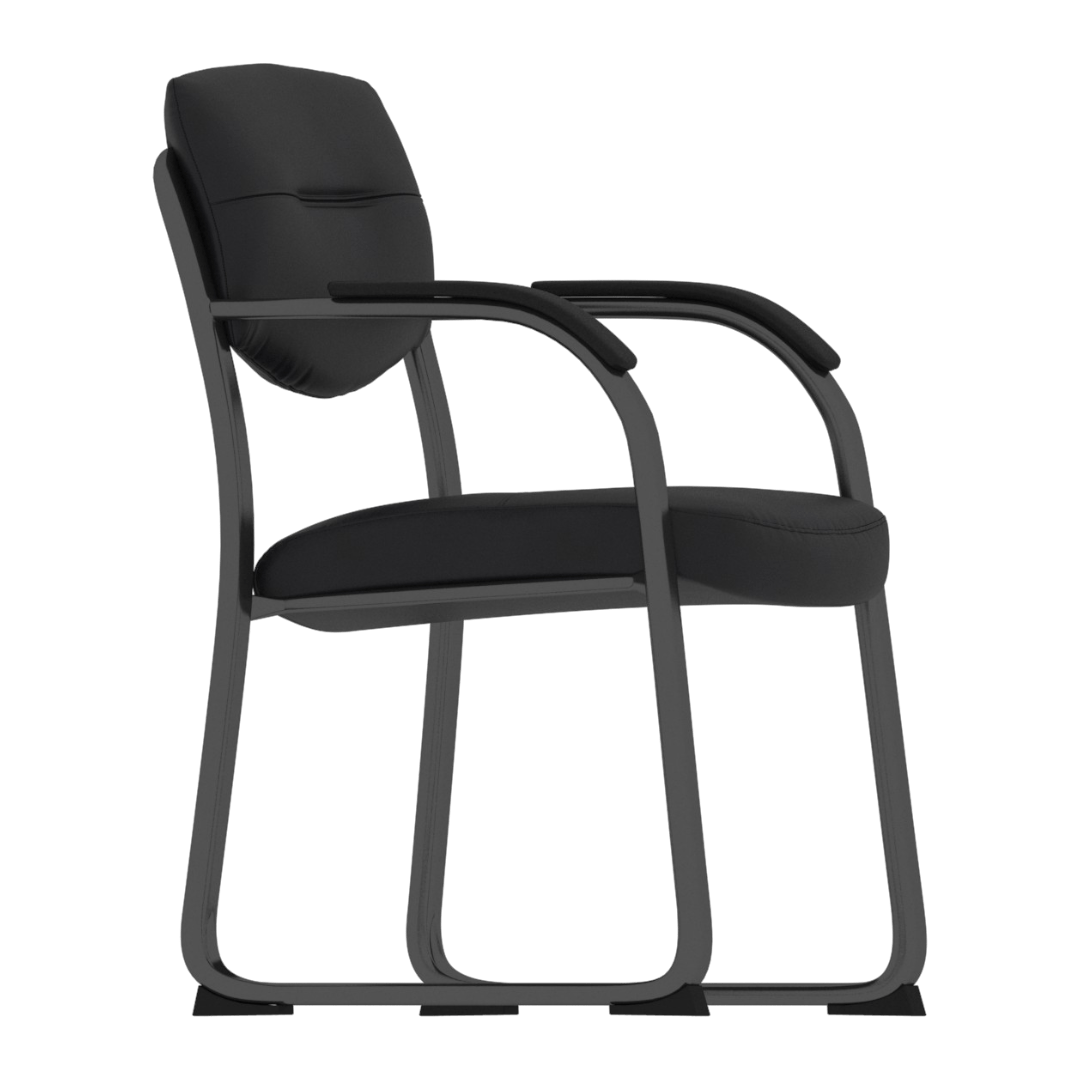 Boss Leather Sled Base Side Chair W/ Arms - Image 5