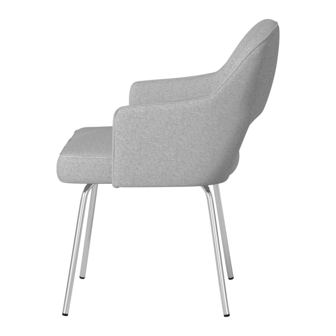 Grey Linen Guest Chair