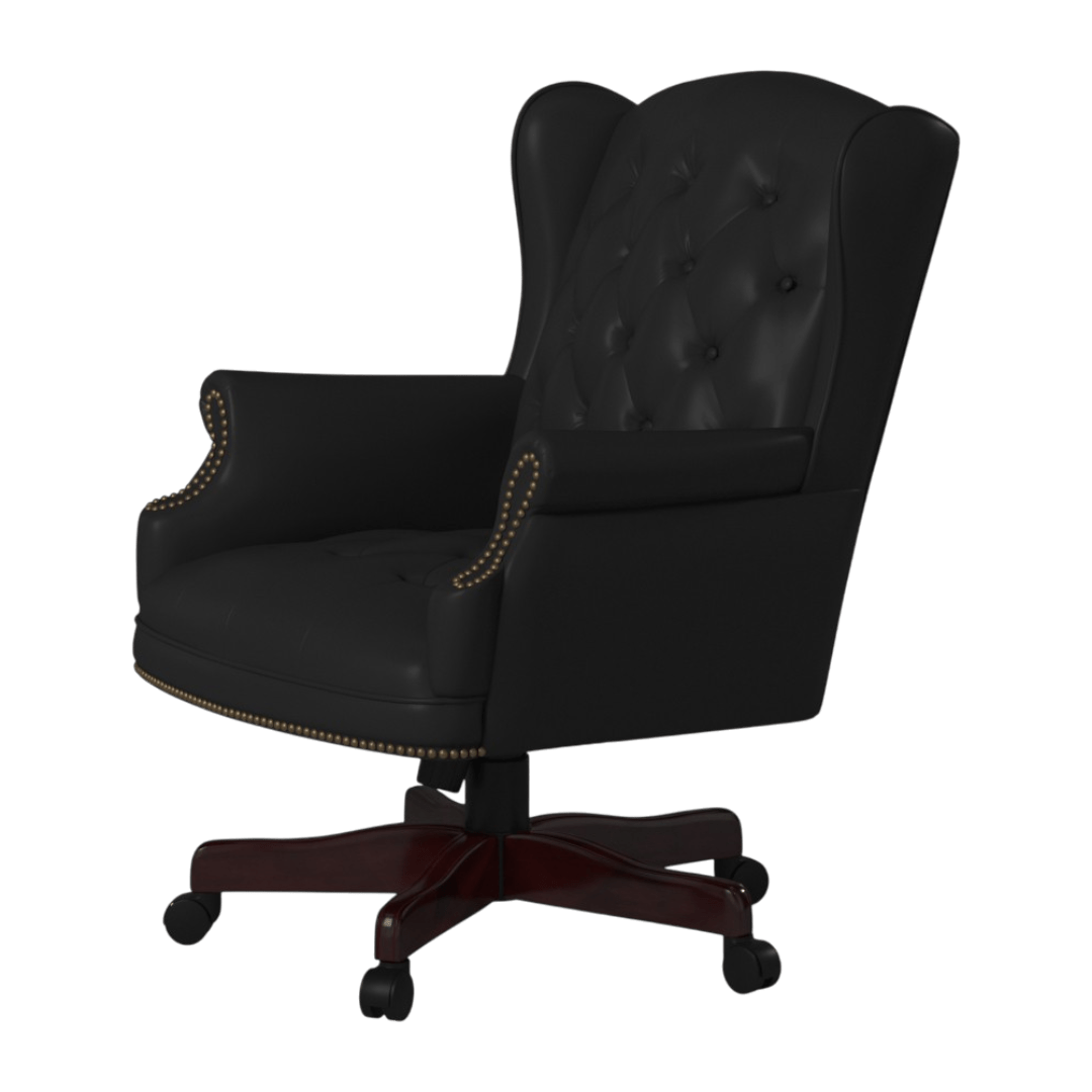 Boss Wingback Traditional Guest Chair In Black