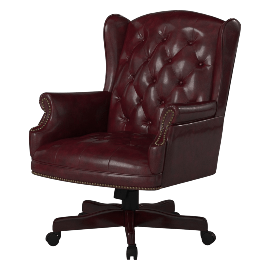 Boss Wingback Traditional Chair In Burgundy