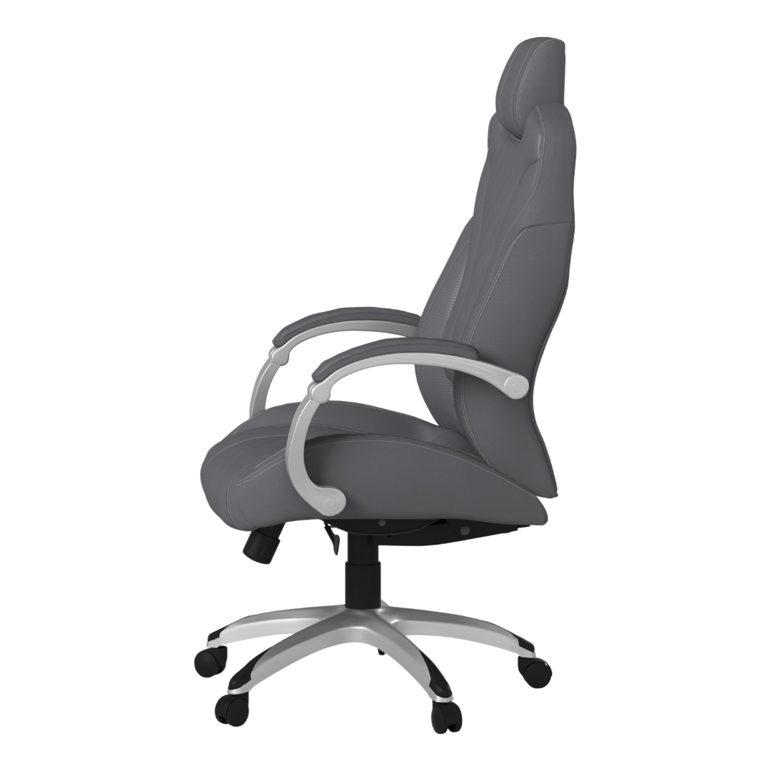 Boss High Back Executive Wood Finished Chair, Grey - Image 4
