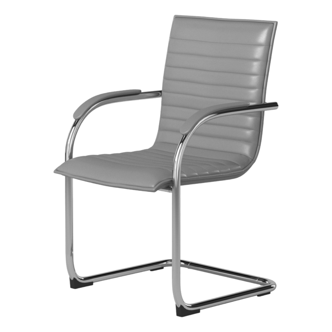 Boss Chrome Frame, Grey Vinyl Side Chair, 2 pack - Image 6