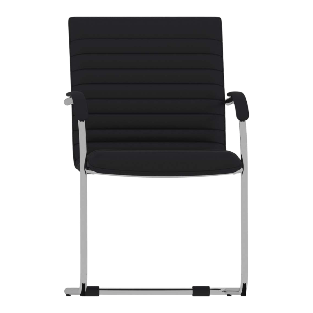 Boss Chrome Frame, Black Vinyl Side Chair, 2 pack - Image 5