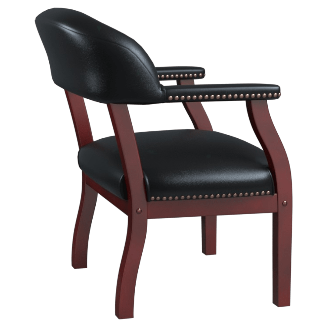 Boss Captain's guest, accent or dining chair in Black Vinyl