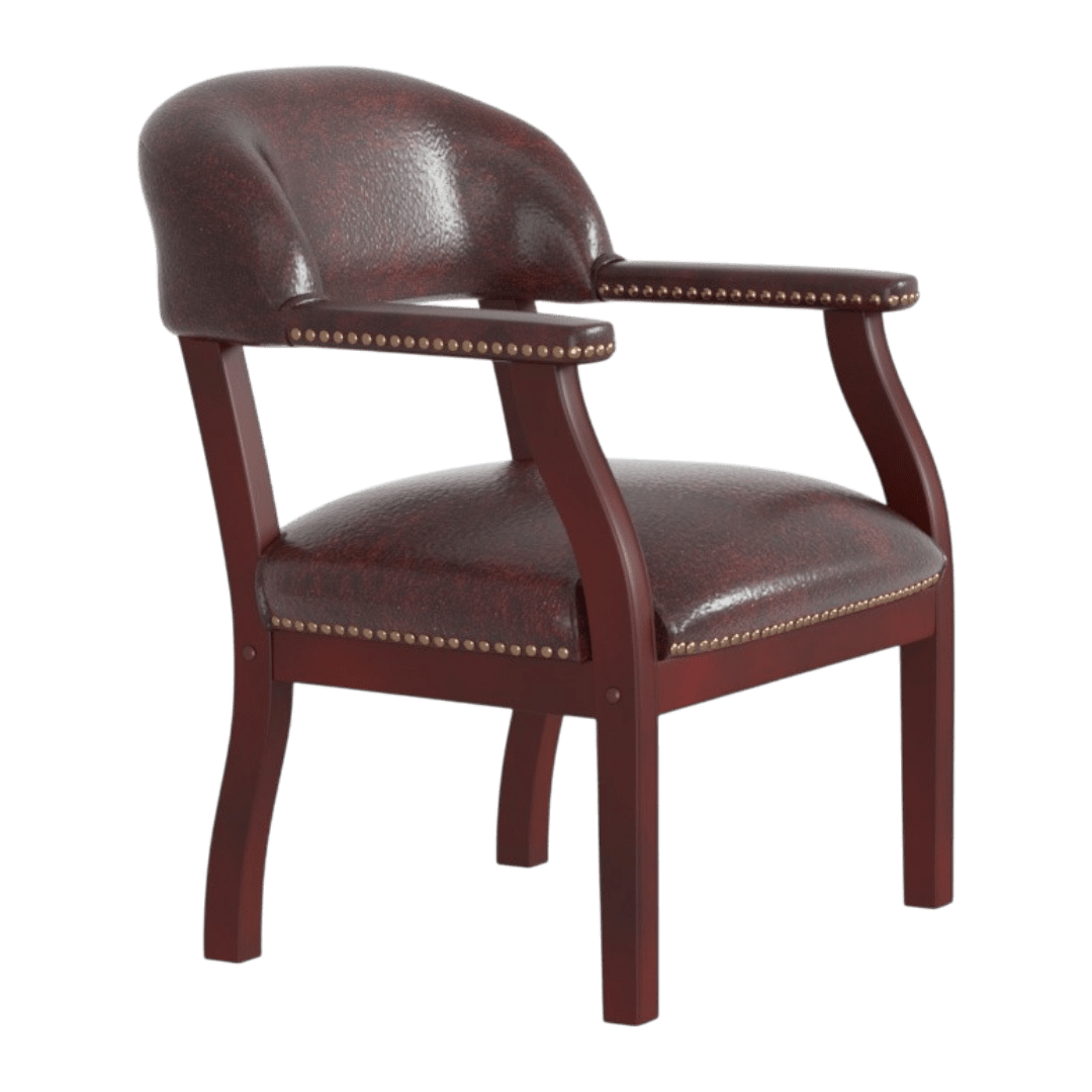 Boss Modern Captain's guest, accent or dining chair in Slate Grade Commercial Grade Linen With Casters