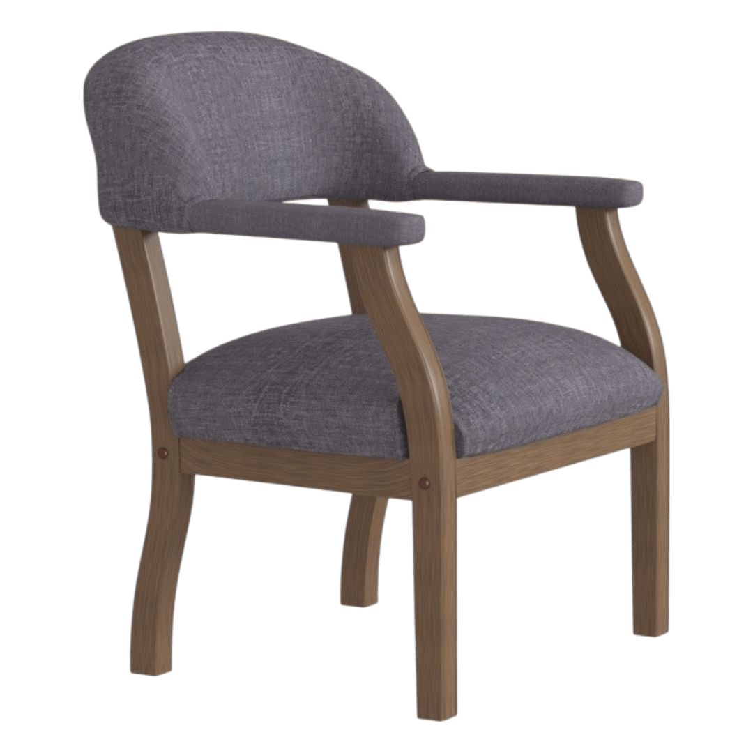 Boss Modern Captain's guest, accent or dining chair in Slate Grade Commercial Grade Linen