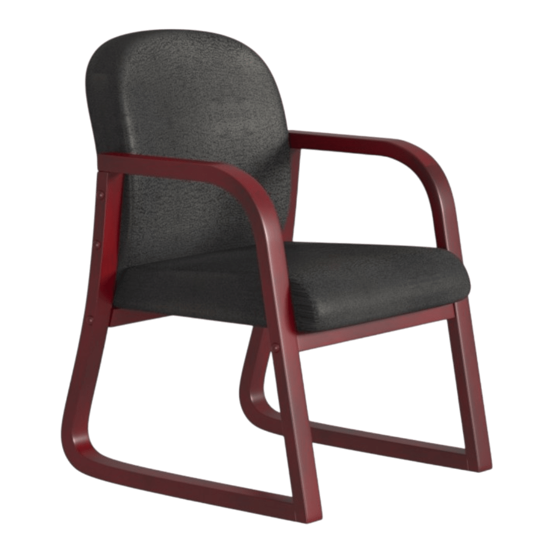 Boss Mahogany Frame guest, accent or dining chair In Black Fabric