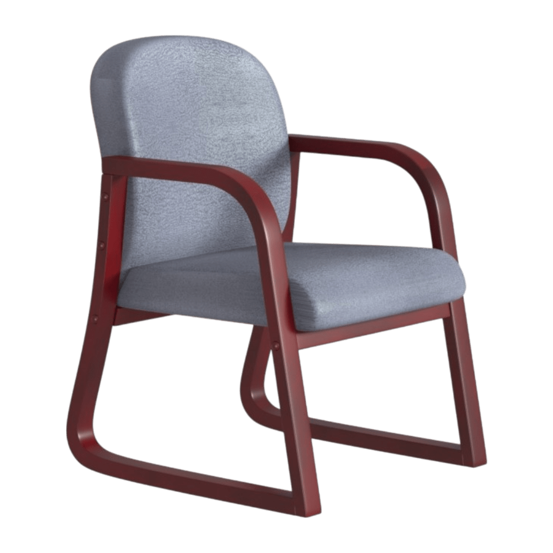 Boss Mahogany Frame guest, accent or dining chair in Grey Fabric