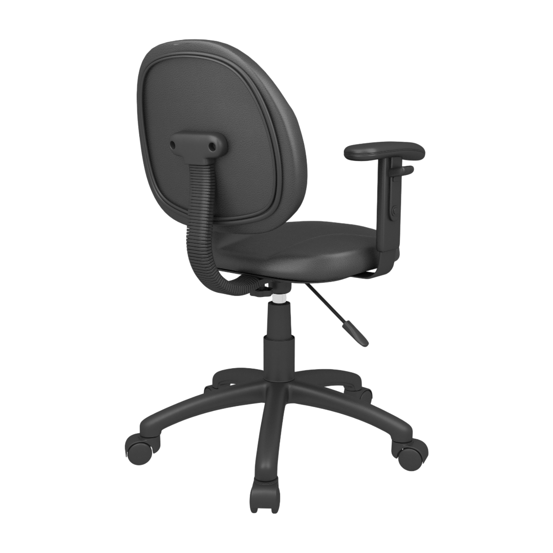 Boss Diamond Task Chair In Black Antimicrobial Vinyl W/ Adjustable Arms