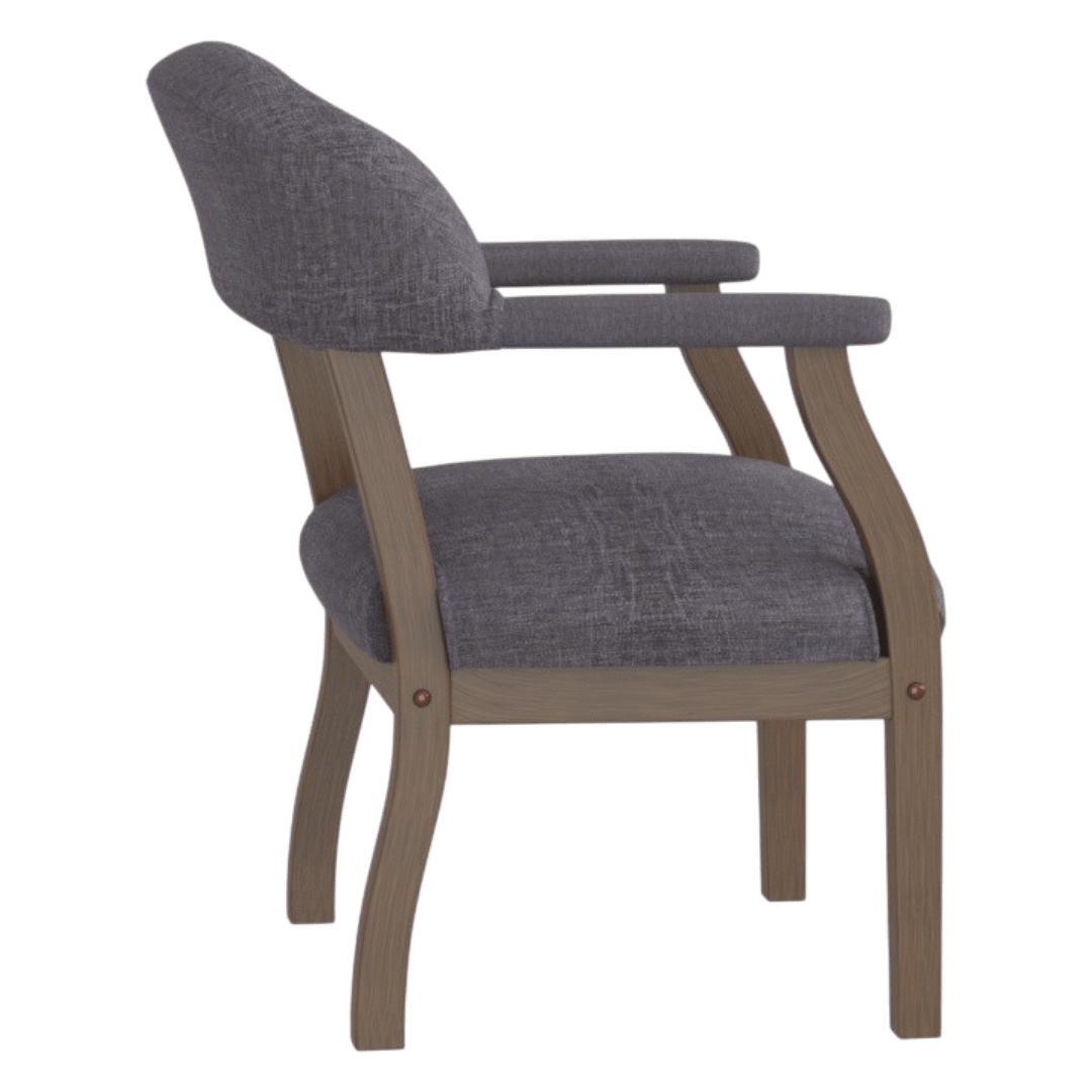 Boss Modern Captain's guest, accent or dining chair in Slate Grade Commercial Grade Linen