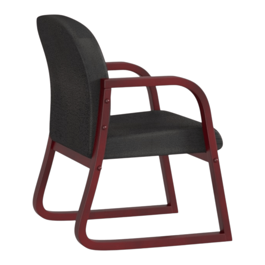 Boss Mahogany Frame guest, accent or dining chair In Black Fabric