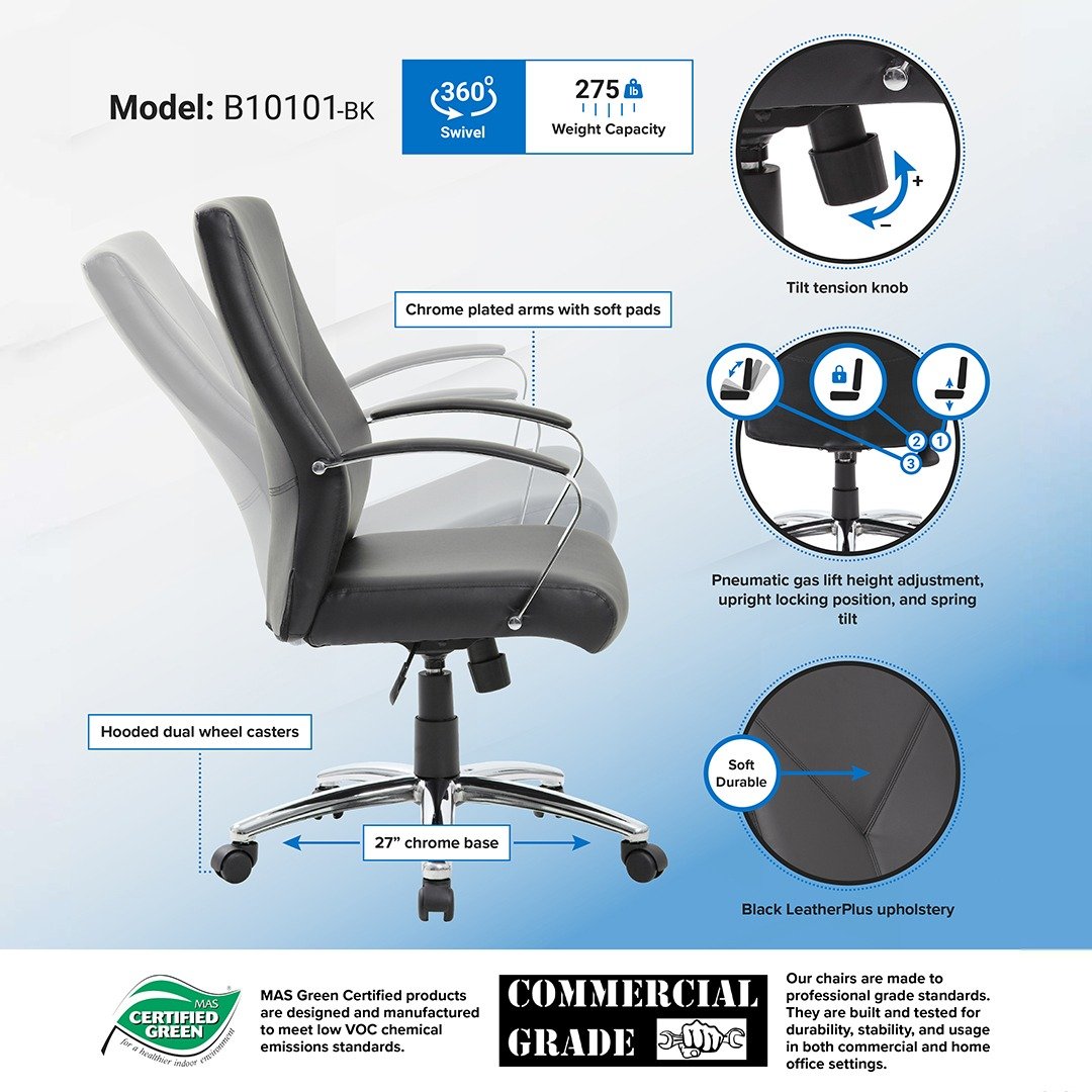 Boss LeatherPlus Executive Chair - Image 3