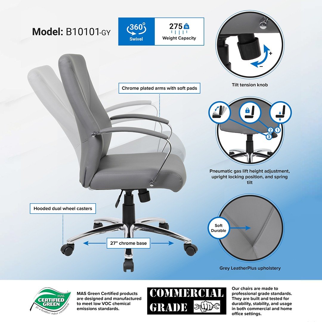 Boss LeatherPlus Executive Chair - Image 3