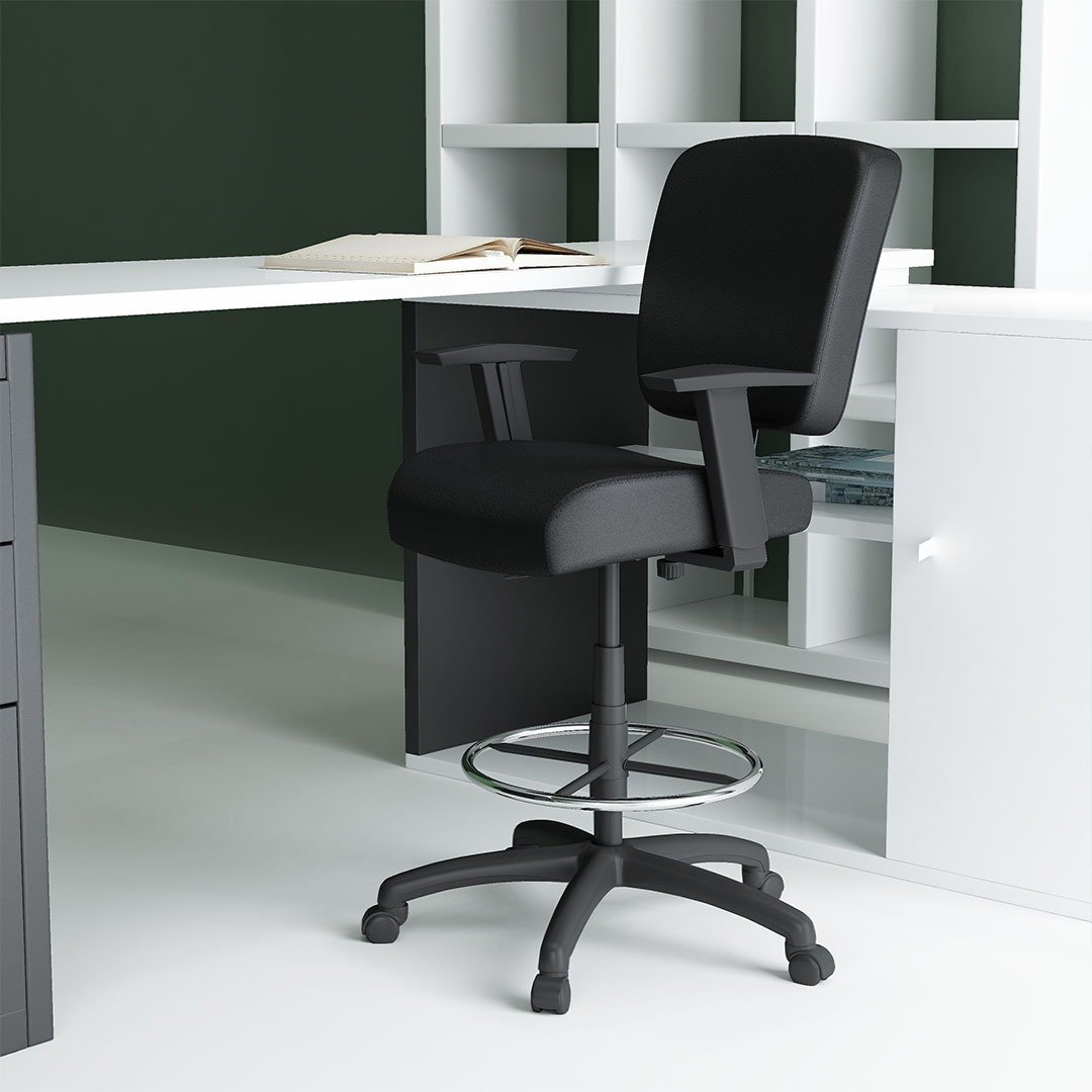 Boss 300 lb Heavy Duty Office Stool, Black - Image 6