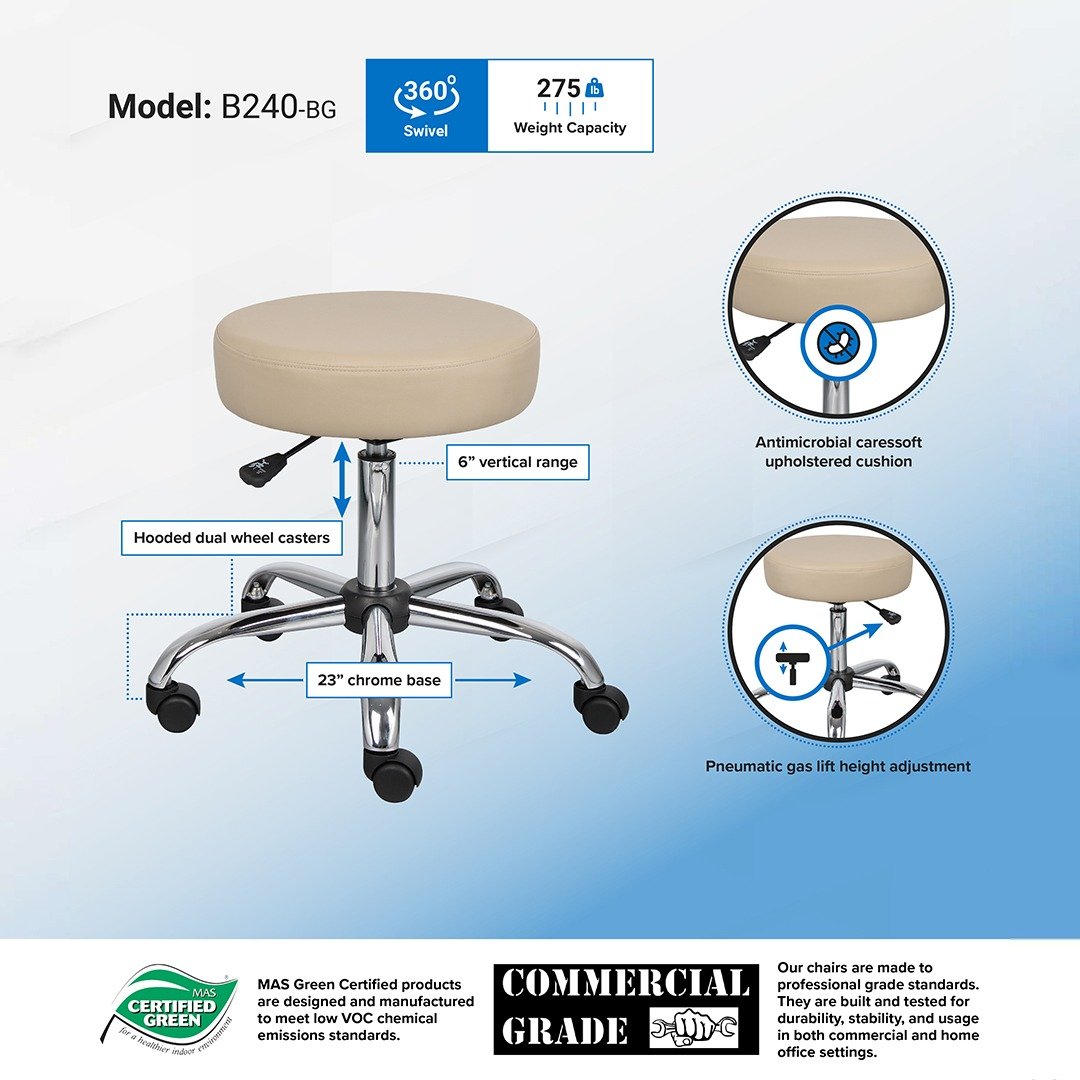 Boss Beige Caressoft Medical Stool - Image 6