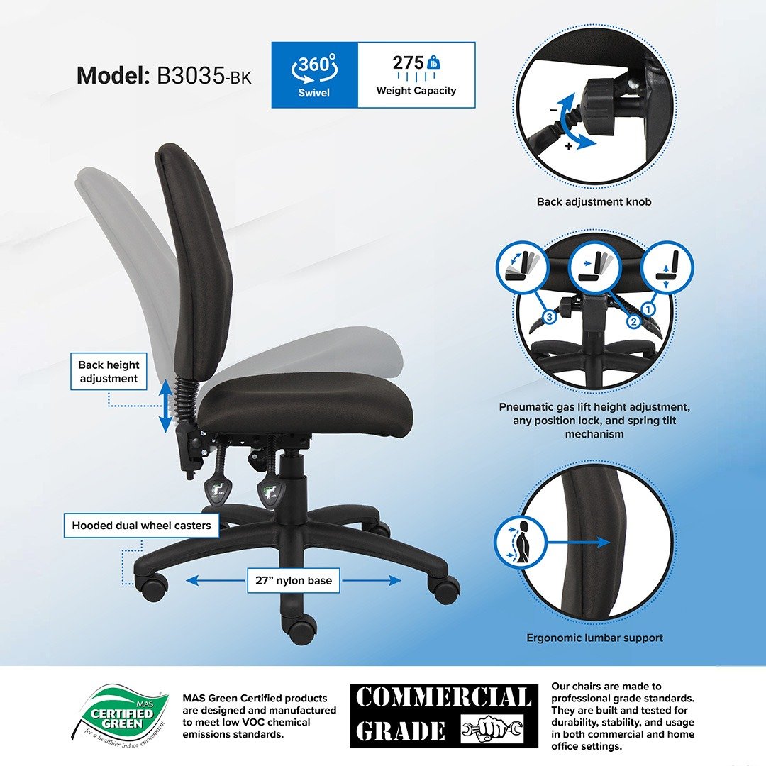 Boss Multi-Function Fabric Task Chair