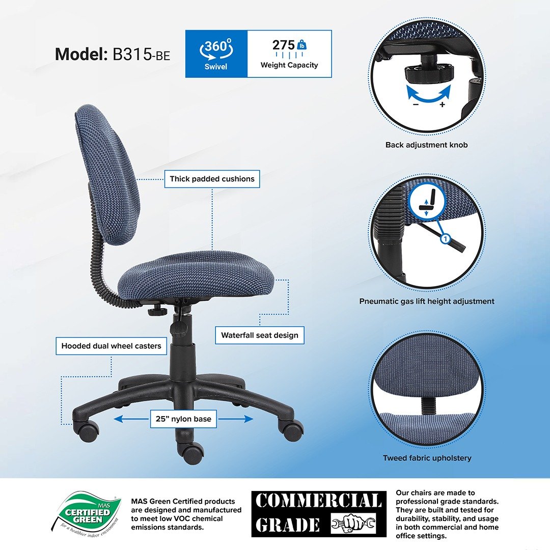 Boss Blue  Deluxe Posture Chair - Image 6