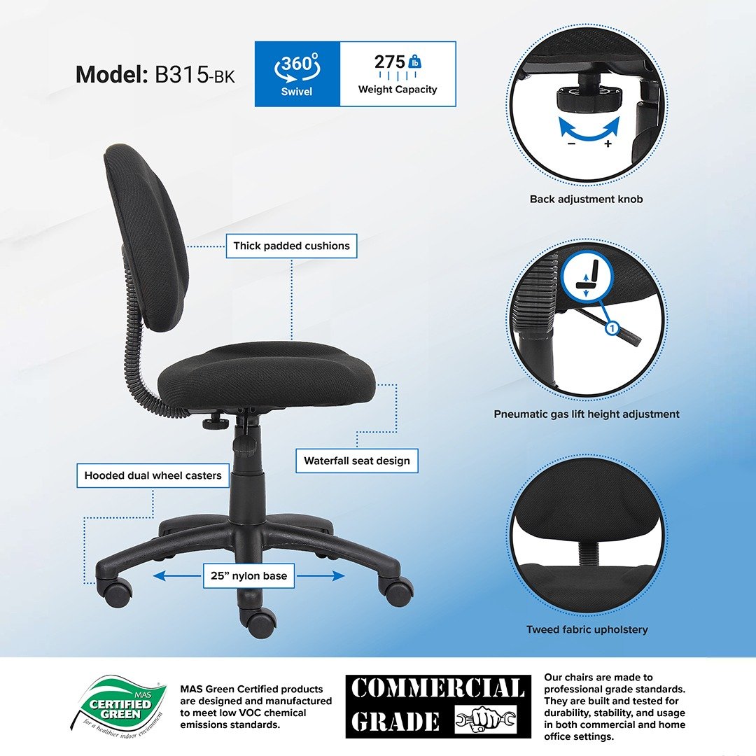 Boss Black  Deluxe Posture Chair - Image 5