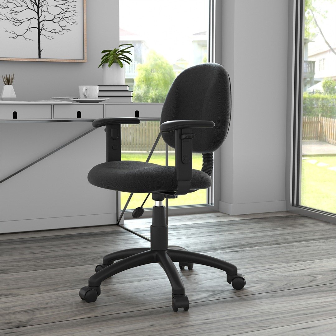 Boss Black  Deluxe Posture Chair W/ Adjustable Arms - Image 6