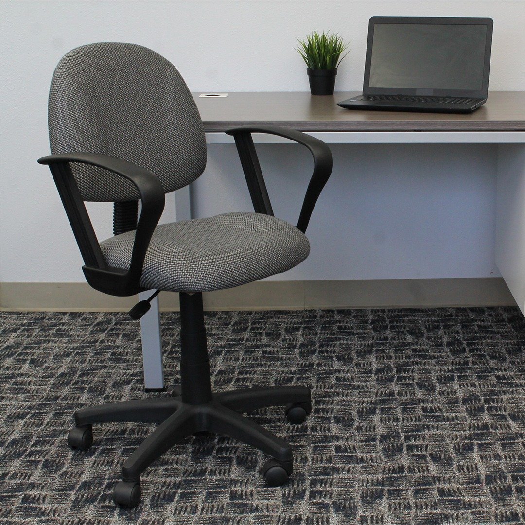 Boss Grey  Deluxe Posture Chair W/ Loop Arms - Image 3