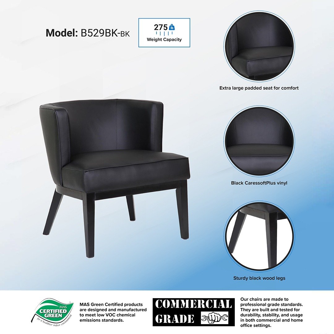 Boss Ava Quilted guest, accent or dining chair – Black