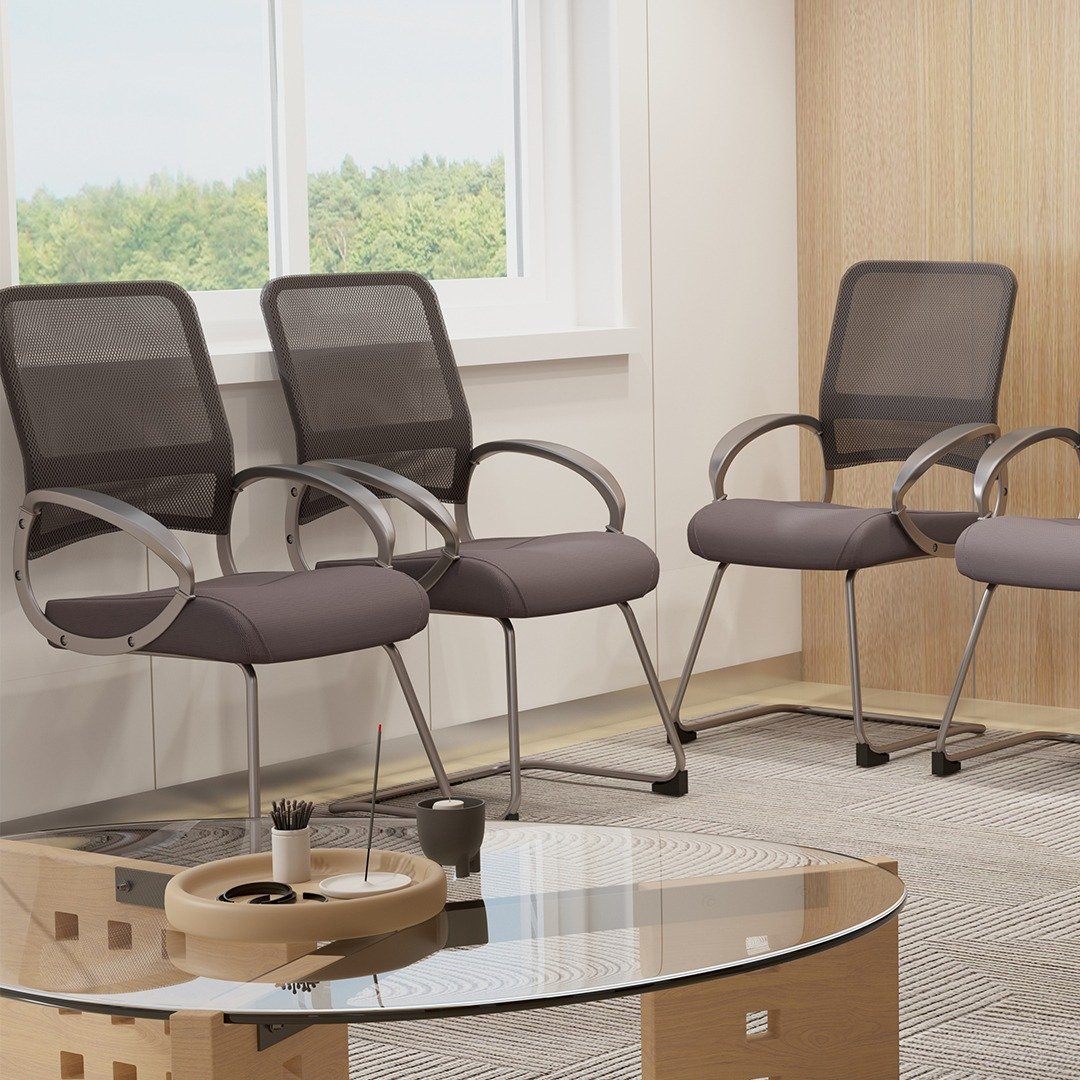 Boss Mesh Back W/ Pewter Finish Guest Chair - Image 3