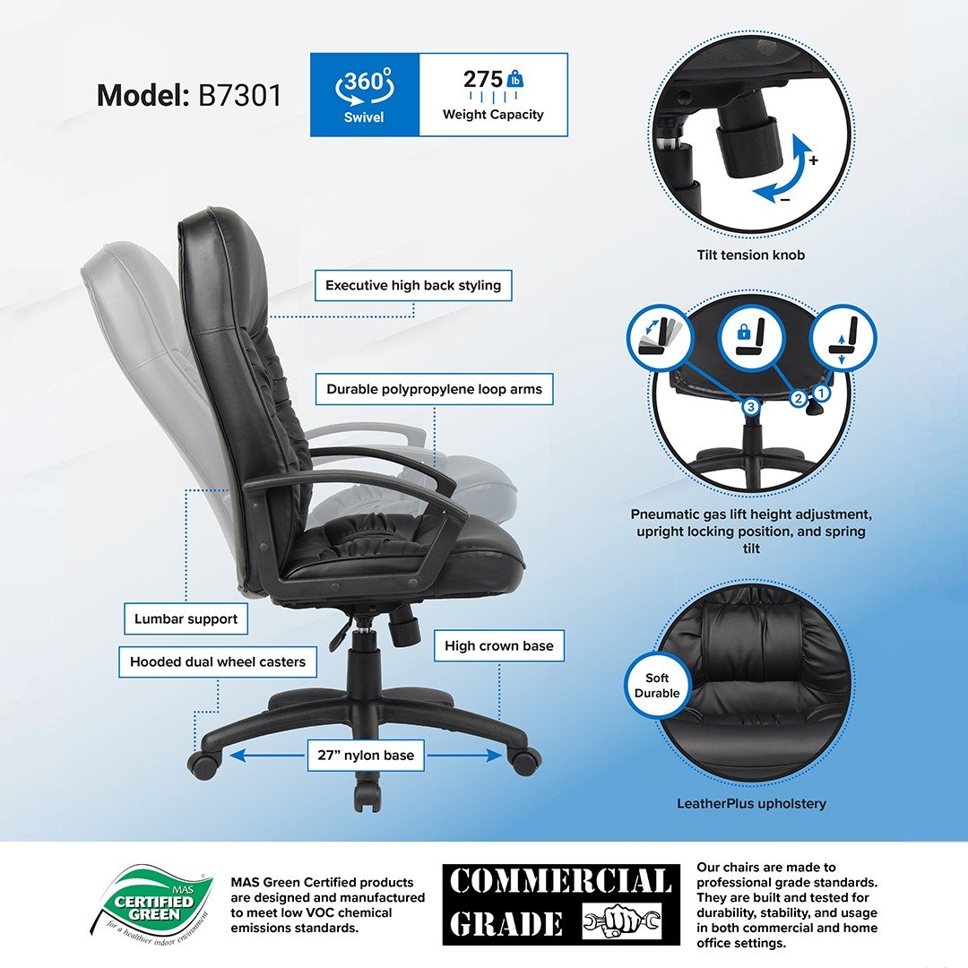 Boss High Back LeatherPlus Chair