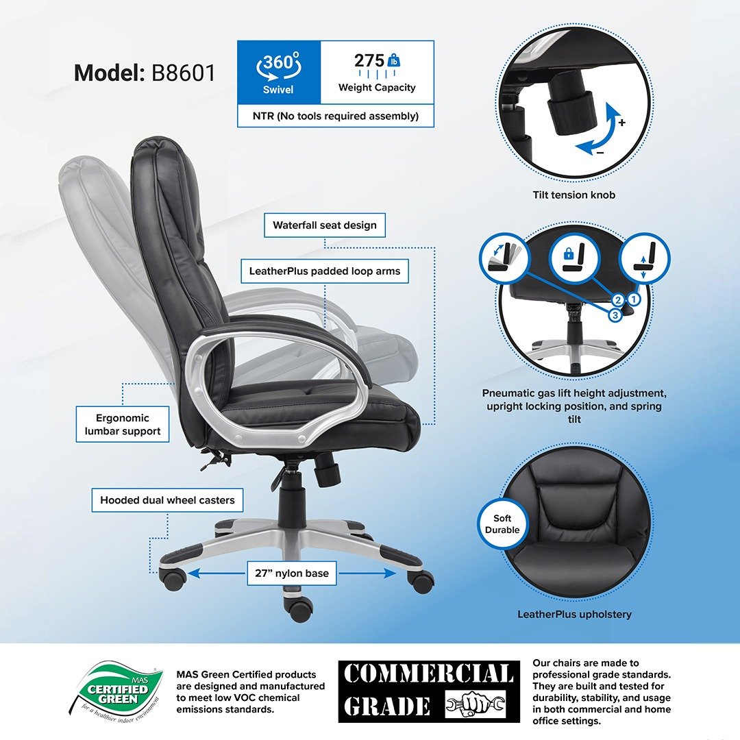Boss “NTR” Executive LeatherPlus Chair