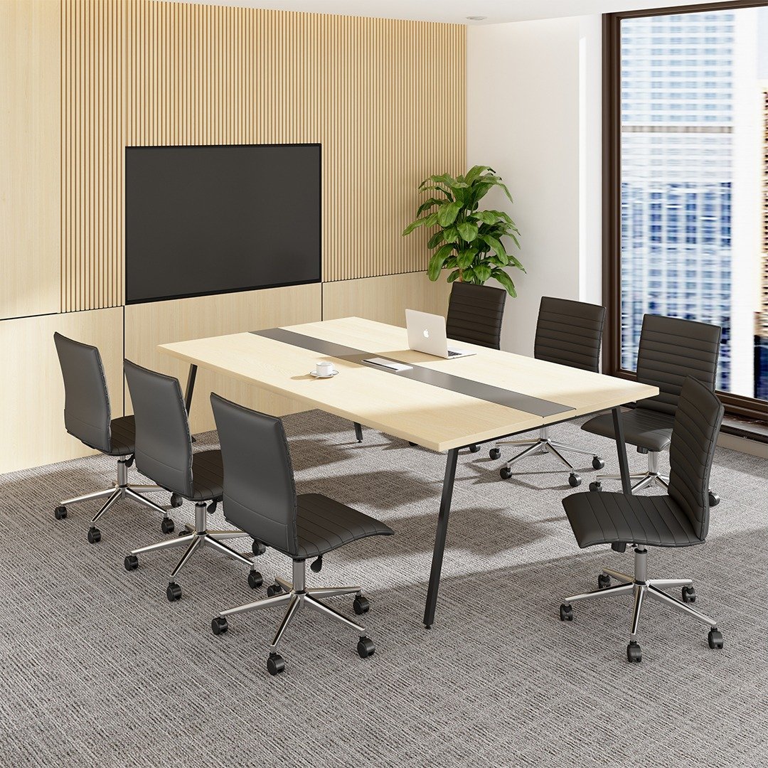 Boss Black Vinyl Armless Hospitality Chair