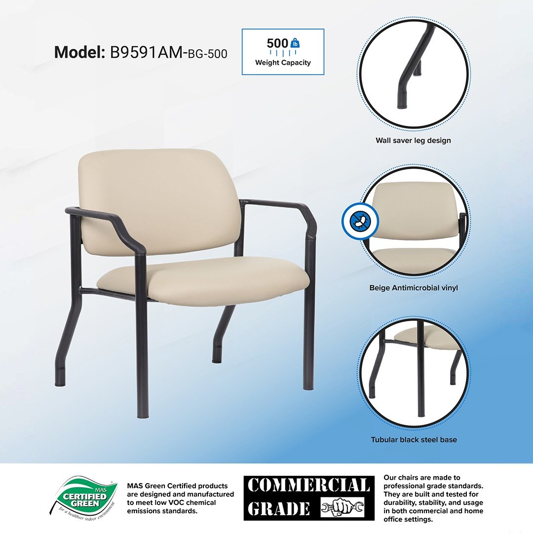 Boss Antimicrobial Guest Chair, 500 lb. weight capacity - Image 6