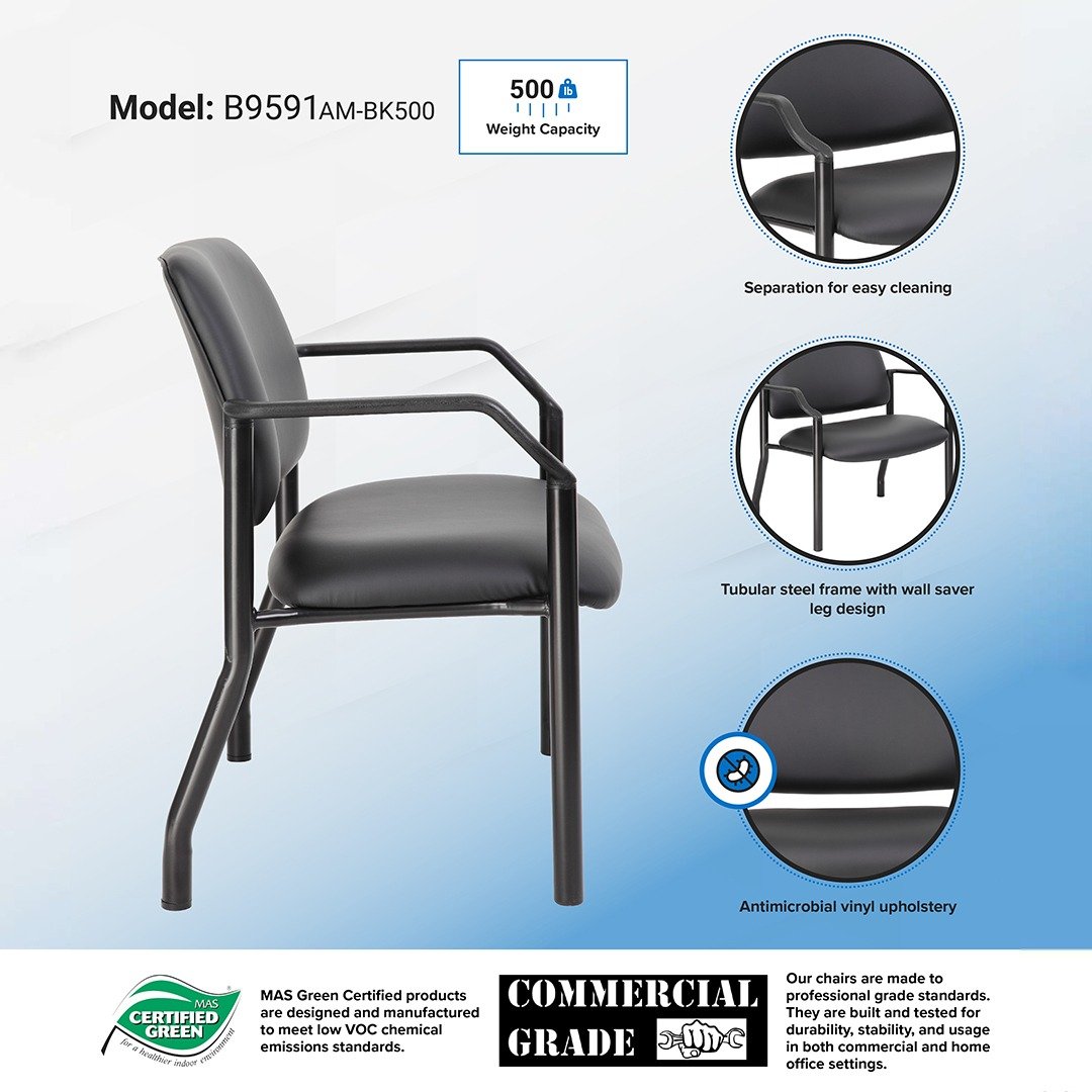 Boss Antimicrobial Guest Chair, 500 lb. weight capacity - Image 8