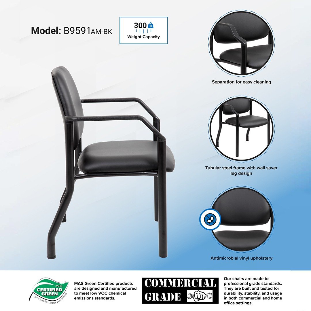 Boss Antimicrobial Guest Chair, 300 lb. weight capacity - Image 7