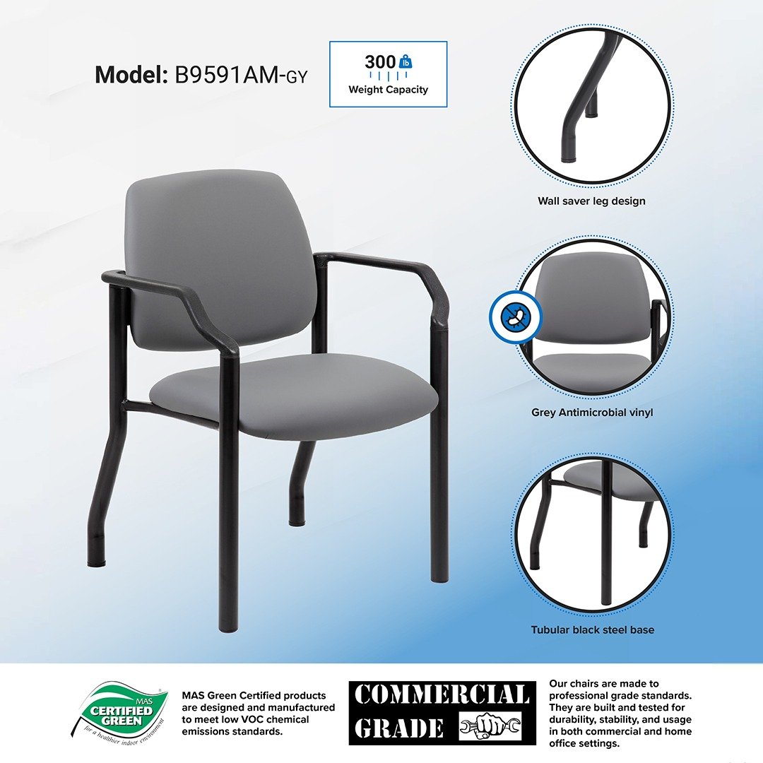 Boss Antimicrobial Guest Chair, 300 lb. weight capacity - Image 3