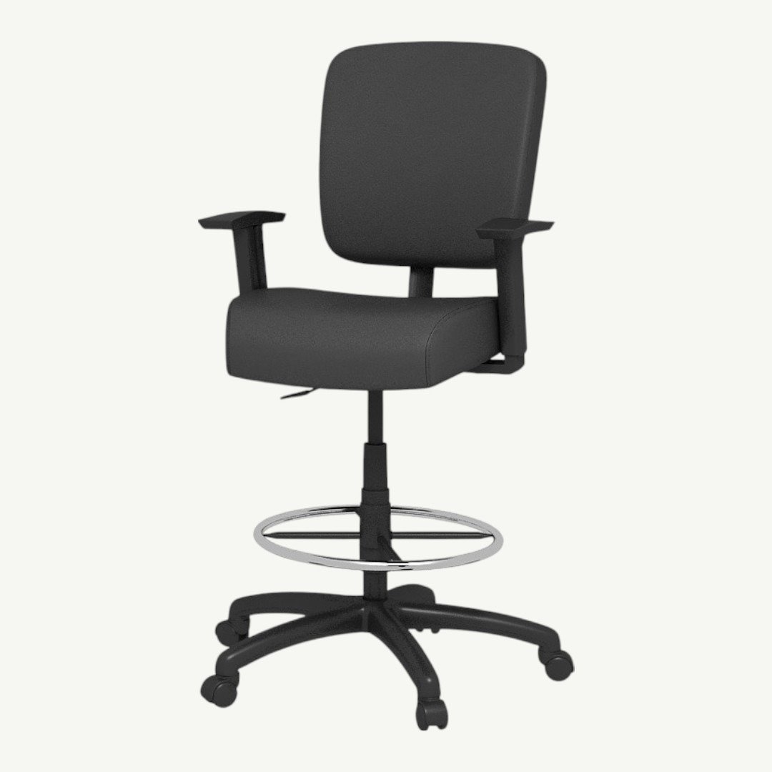 Boss 300 lb Heavy Duty Office Stool, Black - Image 2