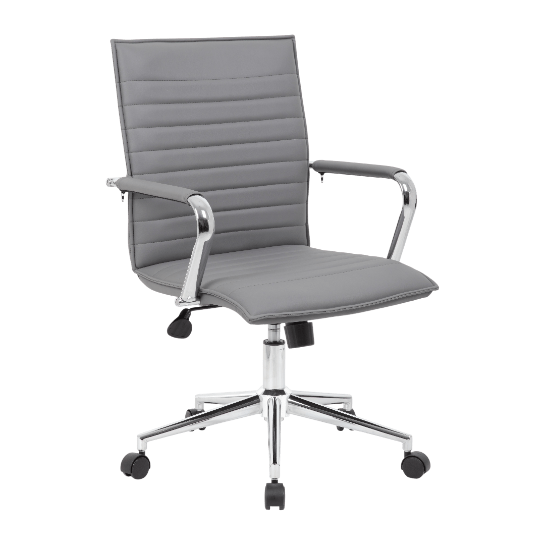 Boss Grey Vinyl Hospitality Chair