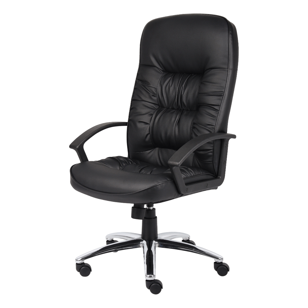 Boss High Back LeatherPlus Chair W/ Chrome Base