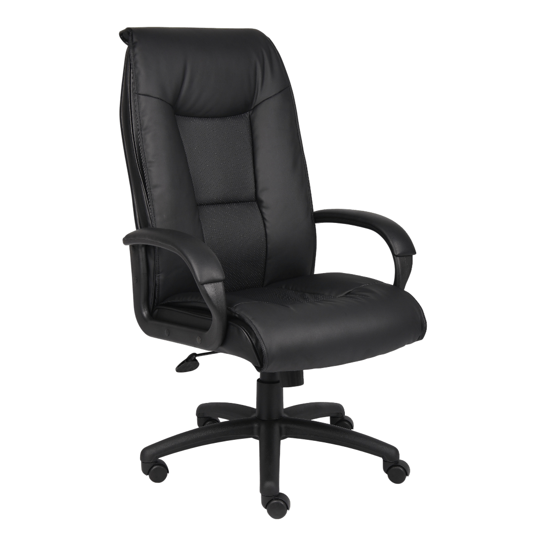 Boss Executive Leather Plus Chair W/Padded Arm