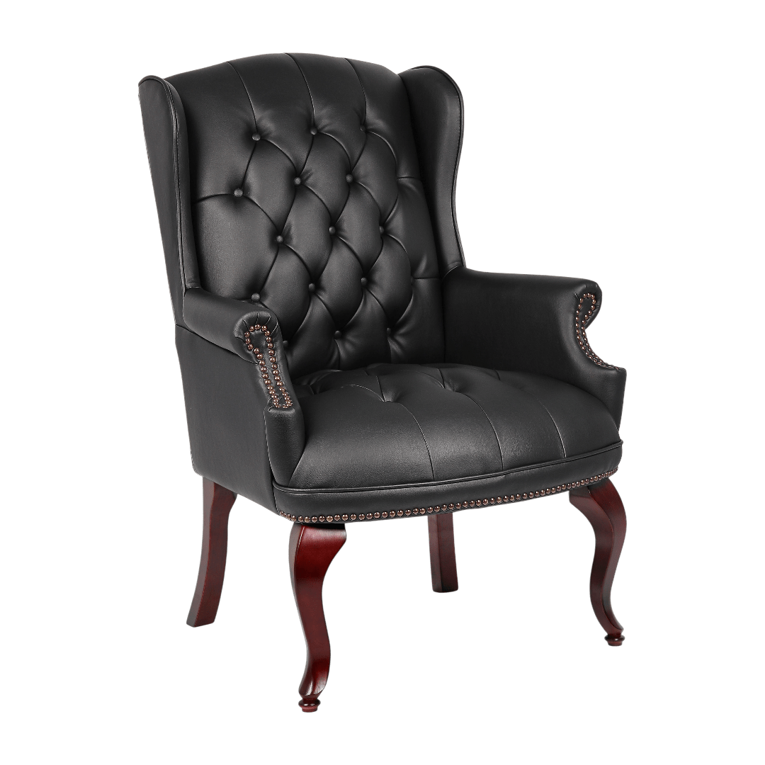 Boss Wingback Traditional Guest Chair In Black