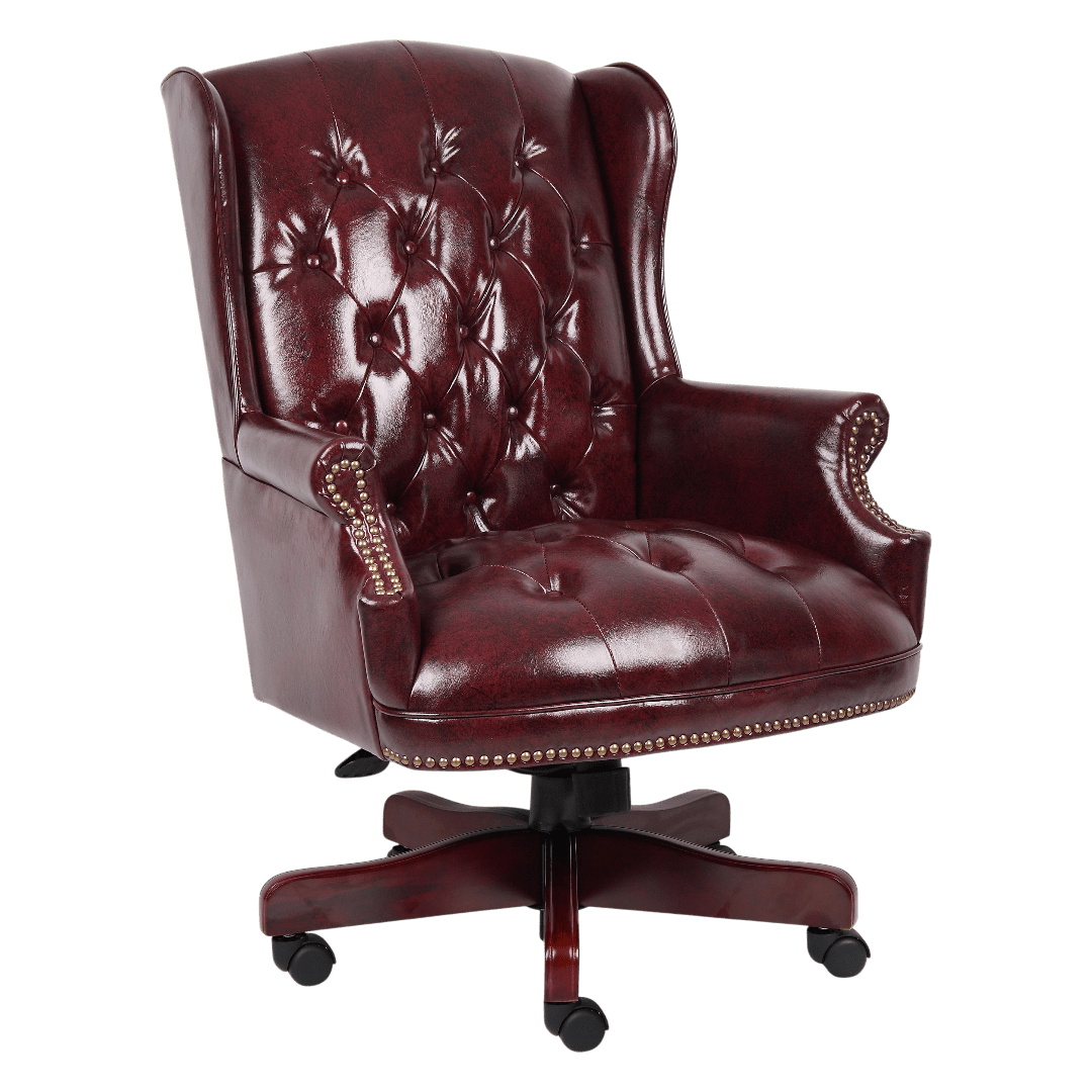 Boss Wingback Traditional Chair In Burgundy