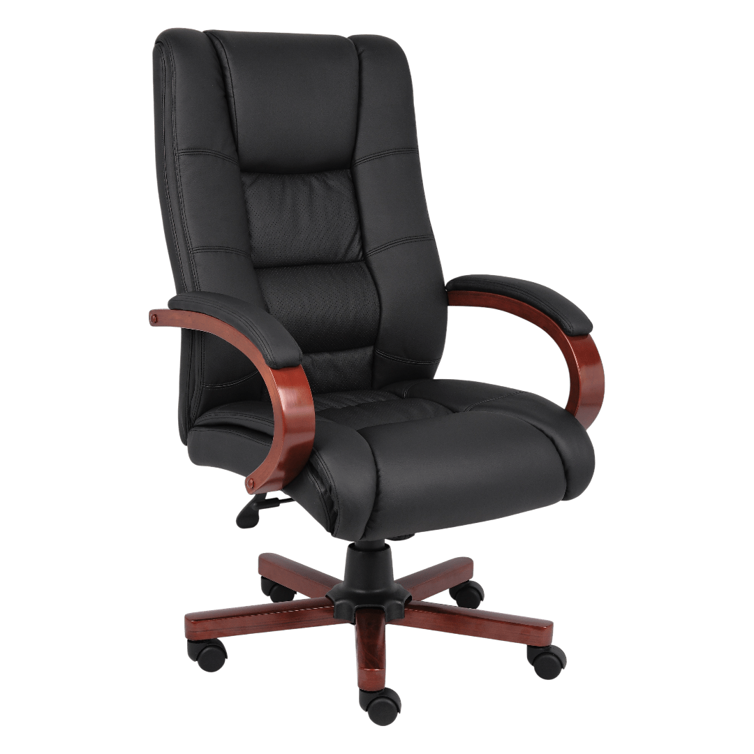 Boss High Back Executive Wood Finished Chair, Cherry