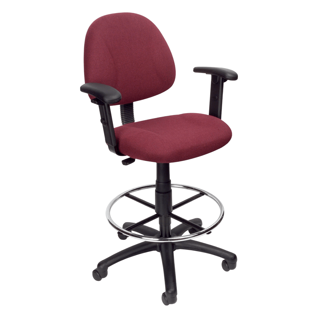 Boss Drafting Stool (B315-By) W/Footring And Adjustable Arms