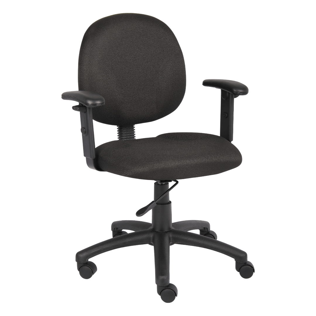 Boss Diamond Task Chair In Black W/ Adjustable Arms