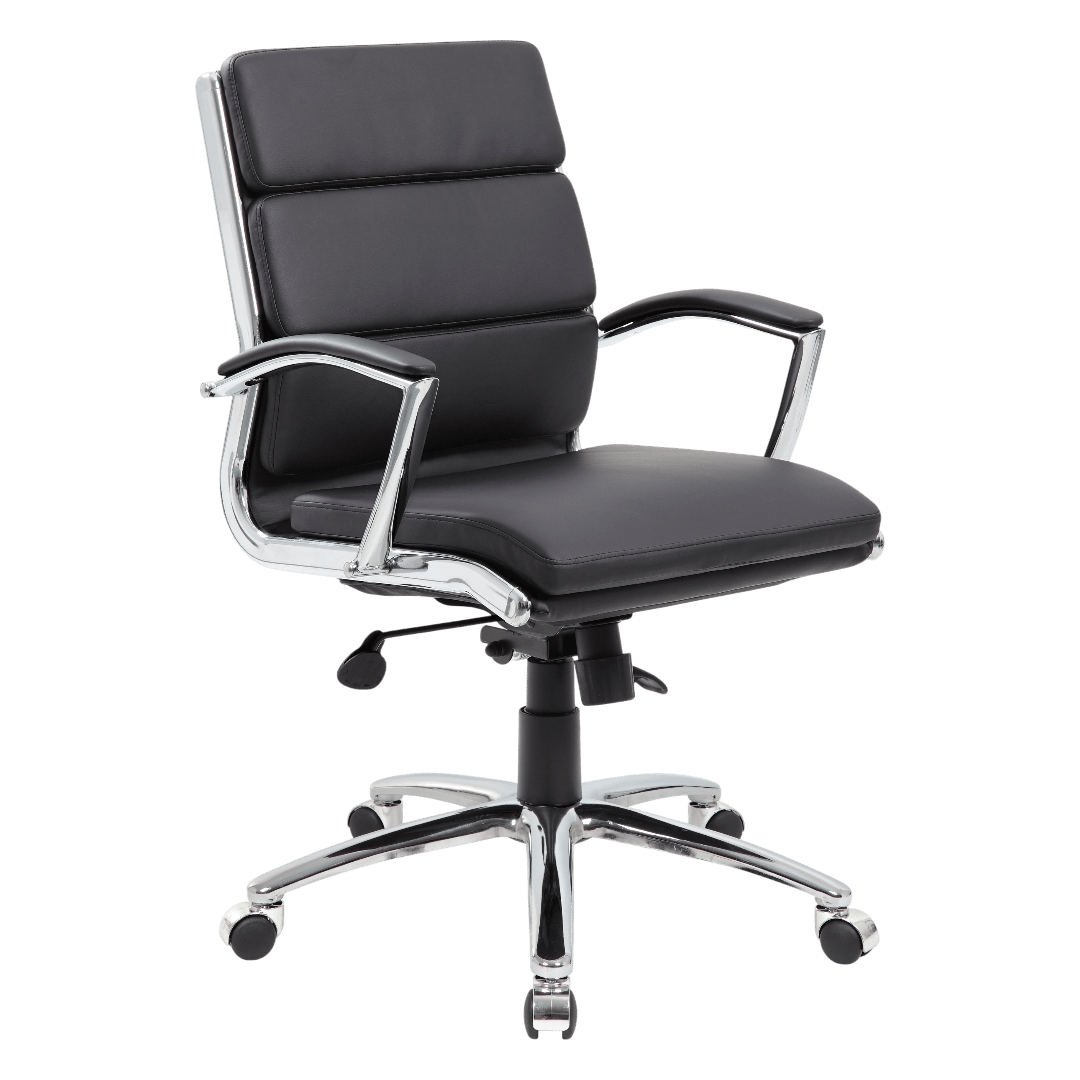 Boss Executive CaressoftPlus Chair with Metal Chrome Finish - Mid Back